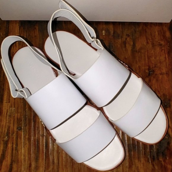 Vince Leather Slingback Sandals in White - Picture 2 of 3